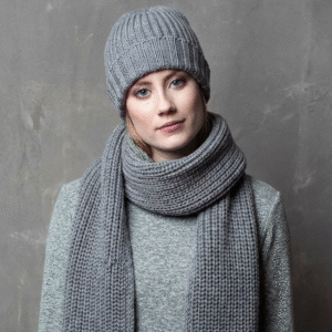 PEACY Merino Mütze für Damen und Herren mit Umschlag von Meinfrollein, Grau -PB18-0071_Grau