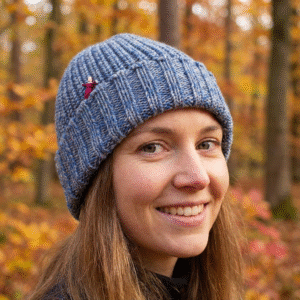 Meinfrollein Merino Wollmütze PEACY, Bleu Mouline