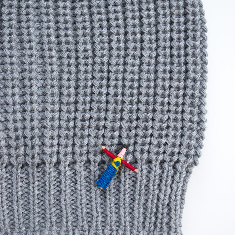 Grobstrick Mütze Peacy, Graumelange 100% Merino von Meinfrollein_PM17-0061-5