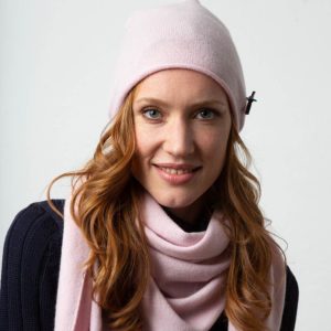 Kaschmirbeanie in Rosa aus 100% Kaschmir, von Meinfrollein