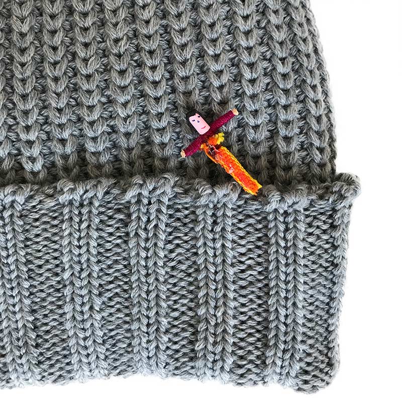 Merino Wollmütze Detail, unisex von Meinfrollein, Grau