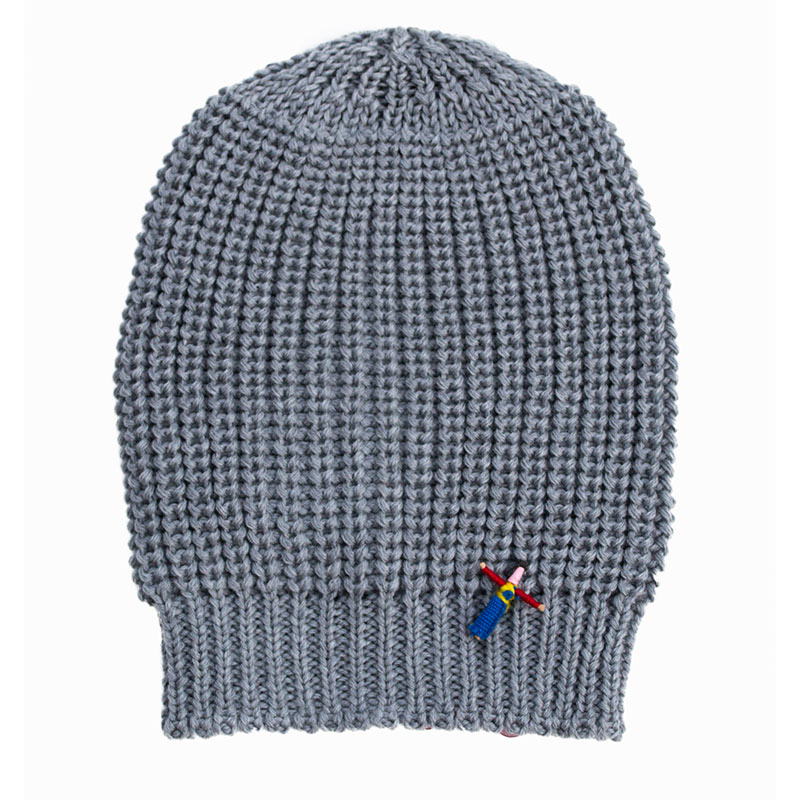 Grobstrick Mütze Peacy, Graumelange 100% Merino von Meinfrollein_PM17-0061-5