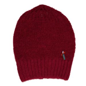 Biomütze mit Ripprand von Meinfrollein, Rubin Rot